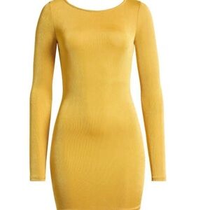 NWT Women’s Medium Free People Yellow Ceylon Call me Later Long Sleeve Dress